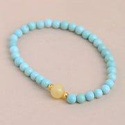 Turquoise Beeswax Gold Bracelet