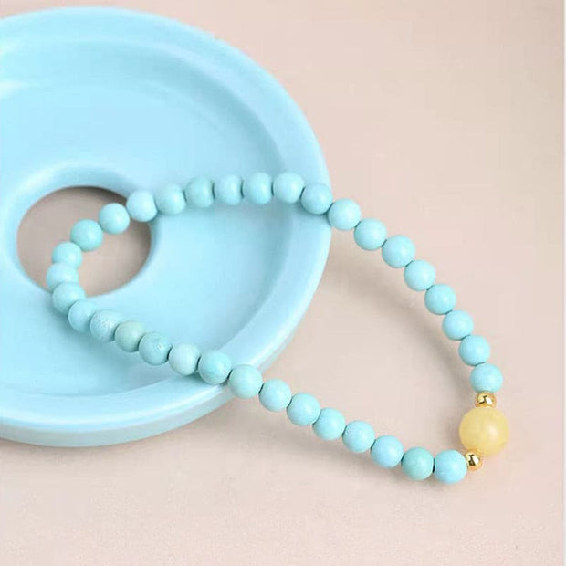 Turquoise Beeswax Gold Bracelet